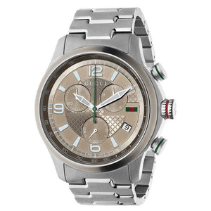 Gucci G Timeless Brown Dial Silver Steel Strap Watch For Men - YA126248 Authentic Buy Shop Now