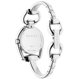 Gucci Horsebit Collection Mother of Pearl Black Dial Silver Steel Strap Watch For Women - YA139503 Authentic Buy Shop Now