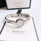 Gucci Diamantissima Quartz White Dial Silver Steel Strap Watch For Women - YA141402 Authentic Buy Shop Now