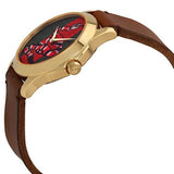 Gucci Le Marche Des Merveilles Green and Red Dial Brown Leather Strap Unisex Watch - YA1264012 Authentic Buy Shop Now