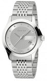 Gucci G Timeless Diamonds Silver Dial Silver Steel Strap Watch For Men - YA126404 Authentic Buy Shop Now