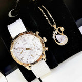 Guess Marina Multifunction White Dial White Rubber Strap Watch for Women - W1025L5 Authentic Buy Shop Now