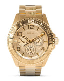 Guess BFF Multifunction Gold Dial Gold Steel Strap Watch for Men - W0231L2 Authentic Buy Shop Now