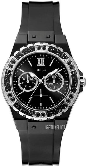 Guess Limelight Diamonds Black Dial Black Rubber Strap Watch for Women - GW0041L5 Authentic Buy Shop Now
