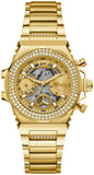 Guess Fusion Chronograph Gold Dial Gold Steel Strap Watch for Women - GW0552L2 Authentic Buy Shop Now