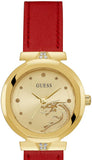 Guess Trend Dragon Gold Dial Red Leather Strap Watch For Women - GW0646L1 Authentic Buy Shop Now