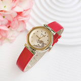 Guess Trend Dragon Gold Dial Red Leather Strap Watch For Women - GW0646L1 Authentic Buy Shop Now
