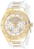 Guess Luna Diamonds White Dial White Rubber Strap Watch for Women - W0653L3 Authentic Buy Shop Now