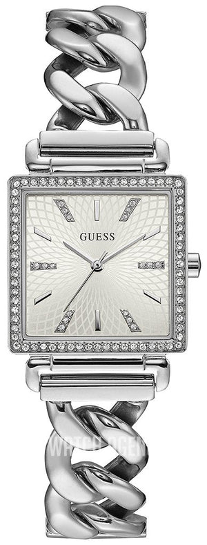 Guess Vanity Diamonds White Dial Silver Steel Strap Watch for Women - W1030L1 Authentic Buy Shop Now
