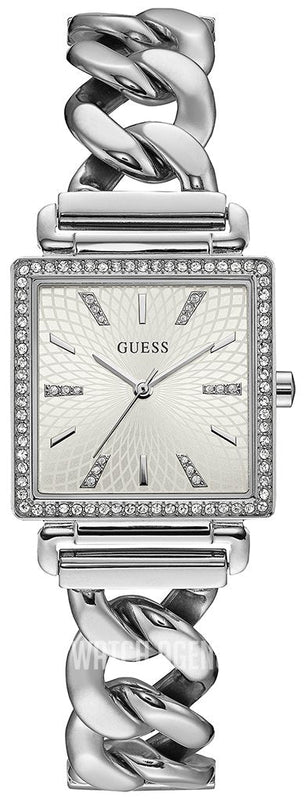 Guess Vanity Diamonds White Dial Silver Steel Strap Watch for Women - W1030L1 Authentic Buy Shop Now