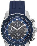 Guess Octane Chronograph Black Dial Blue Rubber Strap Watch For Men - W1047G2 Authentic Buy Shop Now