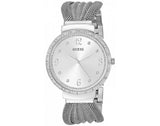 Guess Chiffon Silver Dial Silver Mesh Bracelet Watch For Women - W1083L1 Authentic Buy Shop Now