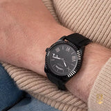 Guess Connoisseur Black Dial Black Leather Strap Watch For Men - GW0353G1 Authentic Buy Shop Now