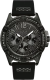 Guess Frontier Crystals Black Dial Black Silicone Strap Watch For Men - W1132G3 Authentic Buy Shop Now