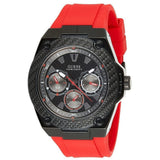 Guess Legacy Black Dial Red Silicone Strap Watch for Men - W1049G6 Authentic Buy Shop Now