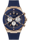 Guess Poseidon Blue Dial Blue Rubber Strap Watch for Men - GW0057G2 Authentic Buy Shop Now