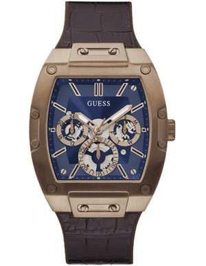 Guess Phoenix Multifunction Blue Dial Brown Leather Strap Watch for Men - GW0202G2 Authentic Buy Shop Now