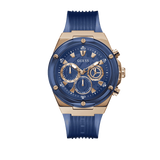 Guess Poseidon Chronograph Blue Dial Blue Silicone Strap Watch For Men - GW0425G3 Authentic Buy Shop Now