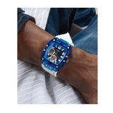 Guess Phoenix Multifunction Blue Dial White Rubber Strap Watch for Men - GW0499G6 Authentic Buy Shop Now