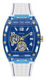 Guess Phoenix Multifunction Blue Dial White Rubber Strap Watch for Men - GW0499G6 Authentic Buy Shop Now
