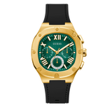 Guess Headliner Multifunction Green Dial Black Silicone Strap Watch For Men - GW0571G3 Authentic Buy Shop Now