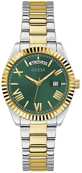 Guess Luna Quartz Green Dial Two Tone Steel Strap Watch For Women - GW0308L5 Authentic Buy Shop Now