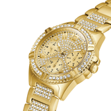 Guess Frontier Diamonds Gold Dial Gold Steel Strap Watch For Women - W1156L2 Authentic Buy Shop Now