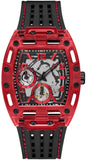 Guess Phoenix Multifunction Analog Red Dial Black Silicone Strap Watch For Men - GW0499G4 Authentic Buy Shop Now