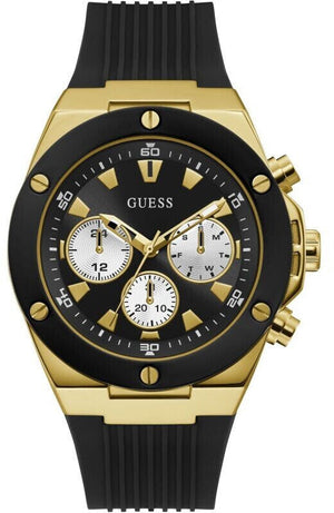 Guess Poseidon Chronograph Black Dial Black Rubber Strap Watch for Men - GW0057G1 Authentic Buy Shop Now