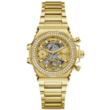 Guess Fusion Chronograph Gold Dial Gold Steel Strap Watch for Women - GW0552L2 Authentic Buy Shop Now
