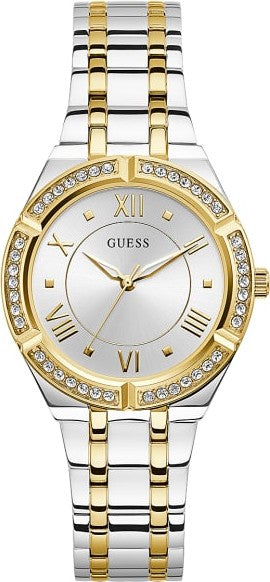 Guess Cosmo Diamonds Silver Dial Two Tone Steel Strap Watch for Women - GW0033L4 Authentic Buy Shop Now