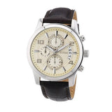 Guess Exec Chronograph White Dial Brown Leather Strap Watch For Men - W0076G2 Authentic Buy Shop Now