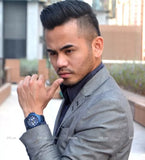 Guess Rigor Multifunction Black Dial Blue Steel Strap Watch for Men - W0218G4 Authentic Buy Shop Now