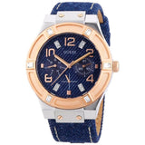 Guess Jet Setter Analog Blue Dial Blue Denim Strap Watch For Women - W0289L1 Authentic Buy Shop Now