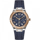 Guess Jet Setter Analog Blue Dial Blue Denim Strap Watch For Women - W0289L1 Authentic Buy Shop Now
