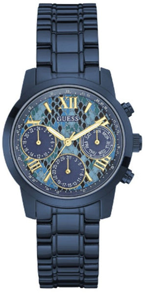 Guess Sunrise Multifunction Blue Dial Blue Steel Strap Watch for Women - W0448L10 Authentic Buy Shop Now