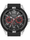 Guess Tread Black Dial Black Rubber Strap Watch for Men - W0967G1 Authentic Buy Shop Now