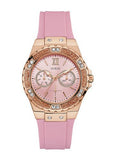 Guess Rose Gold Dial with Diamonds Pink Rubber Strap Watch For Women - W1053L3 Authentic Buy Shop Now