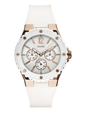 Guess Overdrive Analog White Dial White Rubber Strap Watch for Women - W10614L2 Authentic Buy Shop Now