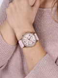 Guess Solar Rose Gold Dial Pink Rubber Strap Watch For Women - W1135L2 Authentic Buy Shop Now