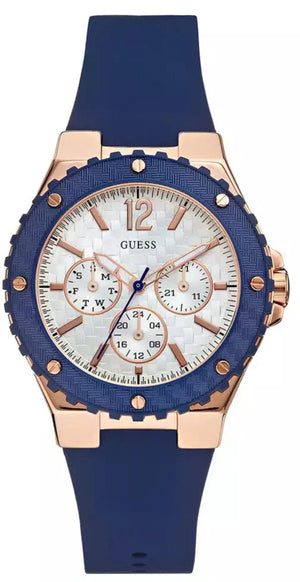 Guess Overdrive White Dial Blue Rubber Strap Watch for Women - W0149L5 Authentic Buy Shop Now