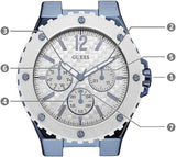 Guess Overdrive Chronograph White Dial White Rubber Strap Watch for Women - W0149L6 Authentic Buy Shop Now