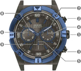 Guess Sport Analog Grey Dial Grey Steel Strap Watch for Men - W0377G5 Authentic Buy Shop Now