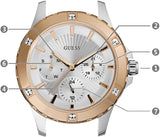 Guess Mist Quartz Silver Dial Two Tone Steel Strap Watch For Women - W0443L4 Authentic Buy Shop Now