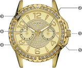 Guess Sassy Analog Quartz Gold Dial Gold Steel Strap Watch For Women - W0705L2 Authentic Buy Shop Now