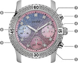 Guess Confetti Multicolored Dial Silver Steel Strap Watch For Women - W0774L1 Authentic Buy Shop Now