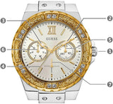 Guess Limelight Quartz Silver Dial White Leather Strap Watch For Women - W0775l8 Authentic Buy Shop Now