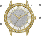 Guess Analog Diamonds Silver Dial Gold Steel Strap Watch For Women - W1013l2 Authentic Buy Shop Now