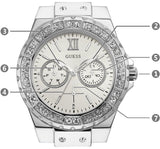Guess Limelight Crystals White Dial Blue Rubber Strap Watch for Women - W1053L5 Authentic Buy Shop Now