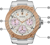 Guess Zena Quartz White Dial Pink Rubber Strap Watch For Women - W1094L4 Authentic Buy Shop Now